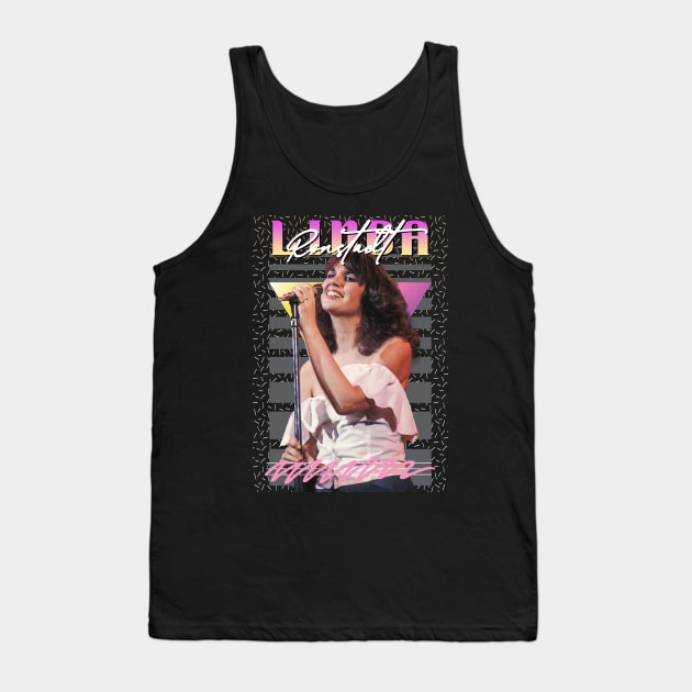 Linda Ronstadt Retro Aesthetic Fan Art Tank Top by Madesu Art